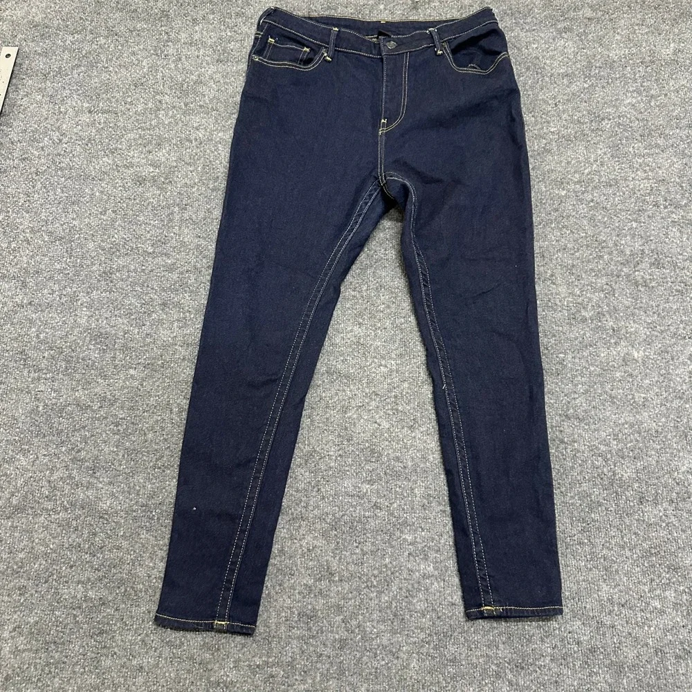 True Religion Jeans Mens Size 33 Dark Wash Skinny Fit Horseshoe Stitch Denim
